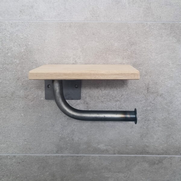 De Slimme Toiletrolhouder Mat Blank - Licht Eiken - Afbeelding 2
