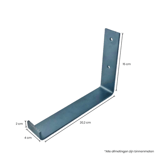 De Industriële Plankdragers L-vorm UP Mat Blank – 20 cm - Afbeelding 2