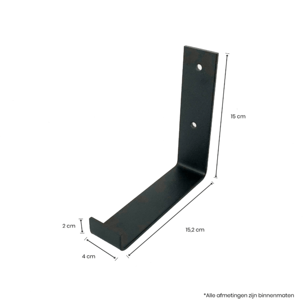 De Industriële Plankdragers L-vorm UP Mat Zwart – 15 cm - Afbeelding 3