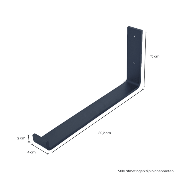 De Industriële Plankdragers L-vorm UP Mat Zwart – 30 cm - Afbeelding 3