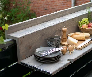 Balkontafels van hout
