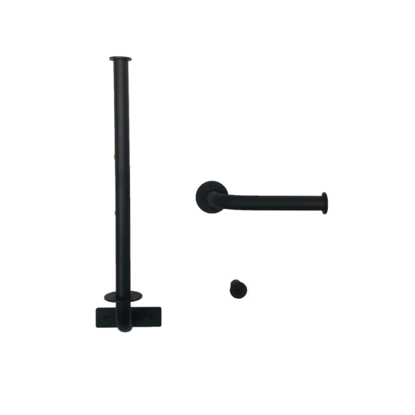 Industriële toiletrolhouder Mat Zwart (set)