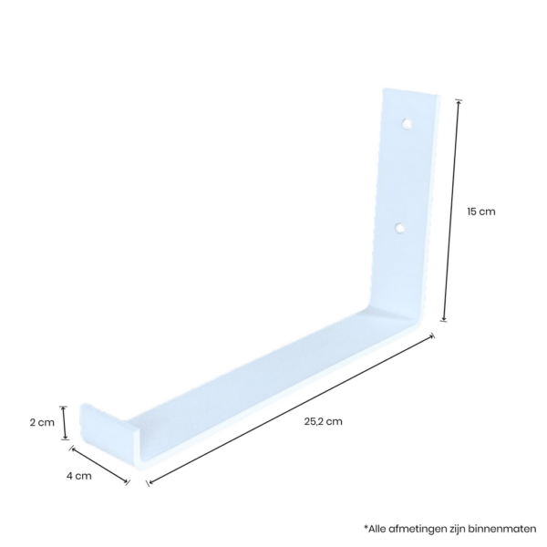 De Industriële Plankdragers L-vorm UP Mat Wit – 25 cm - Afbeelding 2
