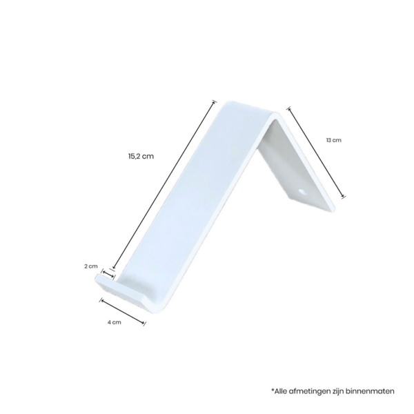 De Industriële Plankdragers L-vorm Mat Wit – 15 cm - Afbeelding 2