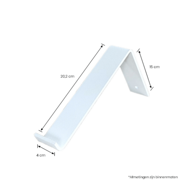 De Industriële Plankdragers L-vorm Mat Wit – 20 cm - Afbeelding 3