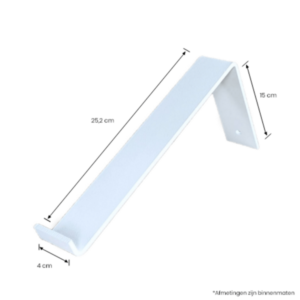 De Industriële Plankdragers L-vorm Mat Wit – 25 cm - Afbeelding 2