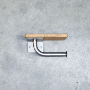 De Slimme Toiletrolhouder Mat Blank - Donker Eiken