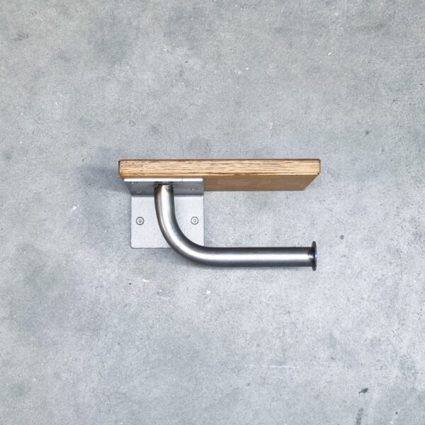 De Slimme Toilethouder Mat Blank - Donker Eiken (set) - Afbeelding 2