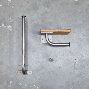 De Slimme Toilethouder Mat Blank - Donker Eiken (set)