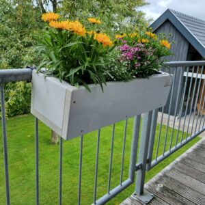 Plantenbak voor balkonreling - White wash