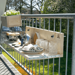 Slimme Balkontafel XL opklapbaar hoog-laag, lengte 145 cm