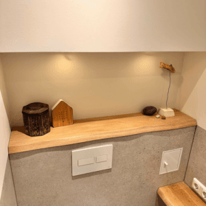 Houten toiletplank - boomstam - eiken - 3 cm - op maat